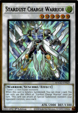 Stardust Charge Warrior - MAGO-EN029 - Premium Gold Rare - 1st Edition NM YuGiOh - Image 1