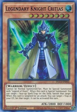 Yugioh Legendary Knight Critias DLCS-EN002 1st Edition (BLUE) M/NM - Image 1
