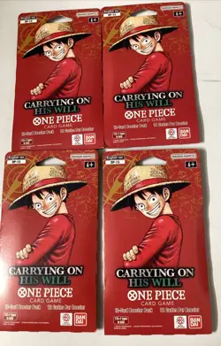 One Piece TCG OP-13 Carrying On His Will Sleeved Booster Packs English Lot Of 4 - Image 1