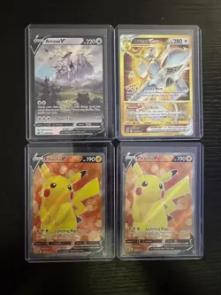 Pokemon TCG Brilliant Stars Lot 10 Cards Holo Rainbow Gold Arceus VStar PikachuV - Image 1