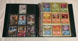 500+ Pokemon MIX CARD LOT in Binder Base set, Ex's, Mega Ex's, Trainers, Energys - Image 1
