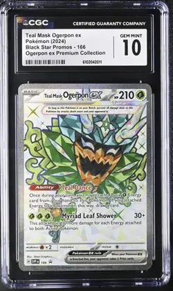 Teal Mask Ogerpon ex 166 Sv: Scarlet & Violet Promo Cards Holo - Gem Mint 10!! - Image 1