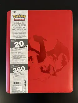 Ultra Pro Pokemon TCG Charizard 9 Pocket Leather Binder Red 360 Card Capacity - Image 1