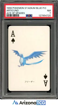 Pokemon 1998 Articuno A Spade Pokemon Stadium Blue Playing Cards Japanese PSA 7 - Image 1