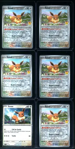Set of 6 Eevee Promo Pokemon Cards (English) - From Prismatic Evolution ETB - Image 1
