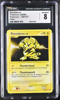 CGC 8 Electabuzz 2009 Platinum 128/127 Holo Pokemon Card - Image 1