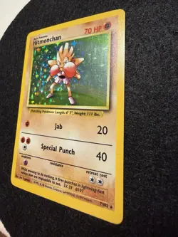 Pokemon TCG Hitmonchan Base Set Holo Unlimited Rare Card 7/102 NM- - Image 3