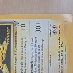 Pokemon Card Electabuzz 1 JUMBO Winner Best of Game Promo NM - Image 5