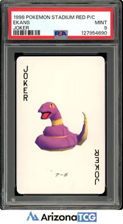 Pokemon 1998 Ekans Joker Pokemon Stadium Red Playing Card Japanese PSA 9 - Image 1