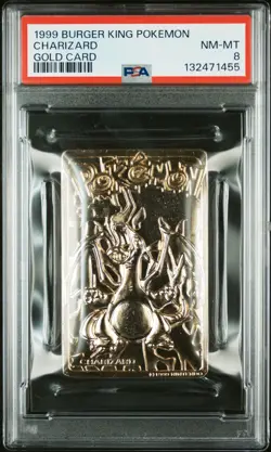 1999 BURGER KING POKEMON GOLD CARDS CHARIZARD PSA 8 - Image 1