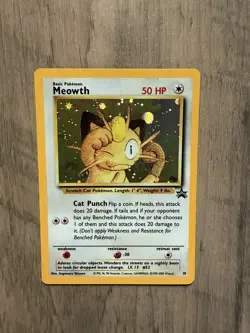 Pokemon Meowth TCG Black Star Promo Holo Card 10/53 WOTC GB Stamp - Image 1