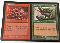 2000 -MTG Magic The Gathering Card "Assault Red Battery Green " Trading Card - Image 1