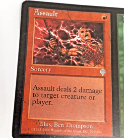 2000 -MTG Magic The Gathering Card "Assault Red Battery Green " Trading Card - Image 4