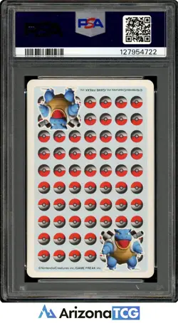 Pokemon 1998 Wartortle Queen Of Spades Pokemon Stadium Blue Playing Card PSA 6 - Image 2