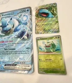 Pokemon 151 Blooming Waters Premium Collection 5 Promo Cards Jumbo Blastoise NM! - Image 3