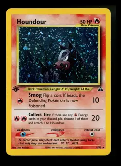 1st Edition Houndour 5/75 Neo Discovery 2001 Holo Rare WOTC Pokemon Card TCG - Image 1