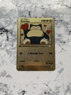 Snorlax Hearts Choose You Pokemon TCG Metal Cards TCG Pokemon Gift For Kid Cute - Image 1