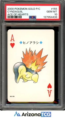 Pokemon 2000 Cyndaquil 155 Ace Of Hearts Pokemon Gold Playing Card PSA 10 - Image 1