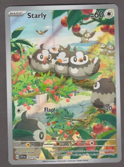 Starly 221/198 Illustration Rare Scarlet and Violet Base Set Pokemon Card NM - Image 1