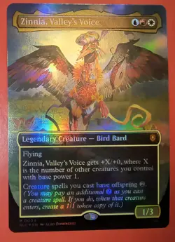 MTG, MAGIC: ZINNIA, VALLEY'S VOICE, 0004 BLC, FOIL, MYTHIC, NM, BORDERLESS - Image 1