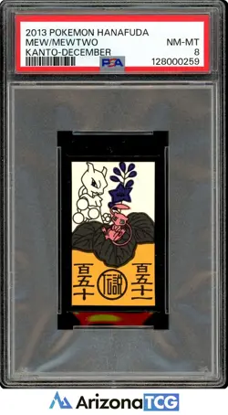 Pokemon 2013 Mew/Mewtwo Kanto-December Pokemon Hanafuda Japanese PSA 8 - Image 1