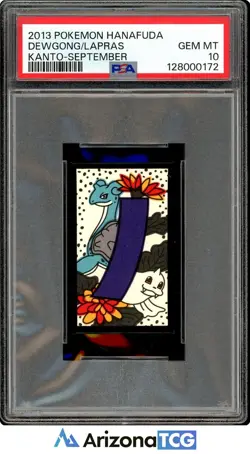 Pokemon 2013 Dewgong/Lapras Pokemon Hanafuda Kanto-September GEM MINT PSA 10 - Image 1