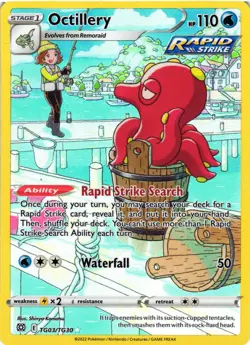 Pokemon TCG Octillery TG03/TG30 Brilliant Stars Trainer Gallery Ultra Rare LP - Image 1