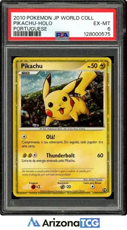 Pokemon 2010 Pikachu 025 Holo World Collection Portuguese PSA 6 - Image 1