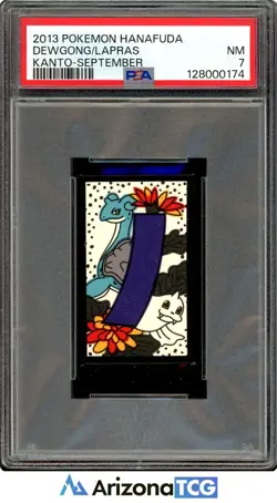 Pokemon 2013 Dewgong/Lapras Pokemon Hanafuda Kanto-September PSA 7 - Image 1