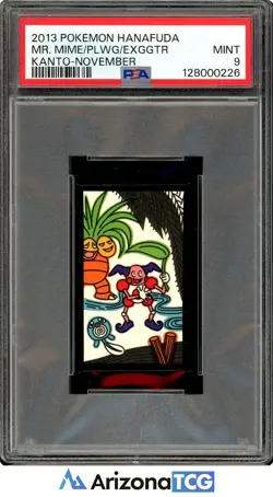 Pokemon 2013 Mr. Mime Poliwag Exeggutor Kanto-November Pokemon Hanafuda PSA 9 - Image 1