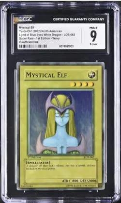 Yugioh CGC 9 Set Celtic Guardian LOB-007 And Mystical Elf LOB-062 1st Edition - Image 2