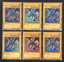 (6x) Yugioh Red-Eyes Black Dragon SDJ-001 Unlimited Edition Holo Rare Yu-Gi-Oh! - Image 1