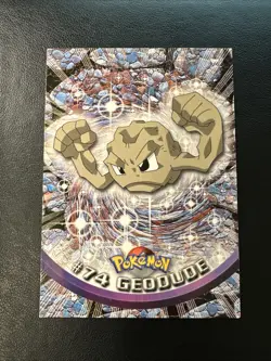 Geodude #74 1999 Pokemon Topps - Black Logo TV Animation Edition Vintage Card - Image 1