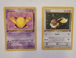 Lot of 2 Pokemon Team Rockets 1st Edition Cards Eevee Drowzee - Image 1