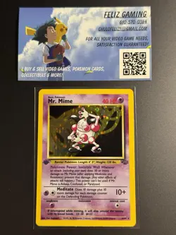 NM/EX - Mr. Mime - 6/64 - 1st Edition - Jungle - Pokemon Card - Vintage WOTC - Image 1