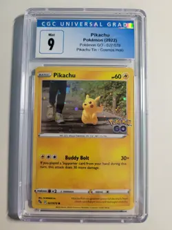 CGC Graded 9 Mint Pikachu 028/078 Pokemon Go Holo Rare Pokemon Card - Image 1