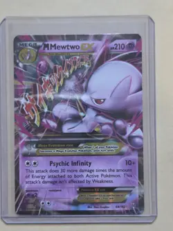 Pokemon TCG Mega Mewtwo EX Ultra Rare Holo Card 64/162 XY Breakthrough - Image 1