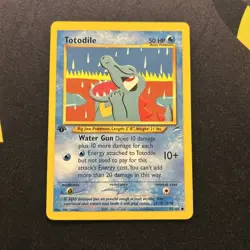 1st Edition Totodile 85/105 LP -Vintage Pokemon Card- Neo Destiny (7q) - Image 1