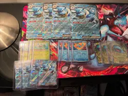 Blastoise EX JUMBO Card Blooming Waters Pokemon 151 Promo Cards X4 + 16 Standard - Image 1