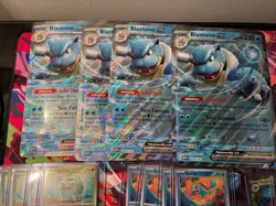 Blastoise EX JUMBO Card Blooming Waters Pokemon 151 Promo Cards X4 + 16 Standard - Image 3