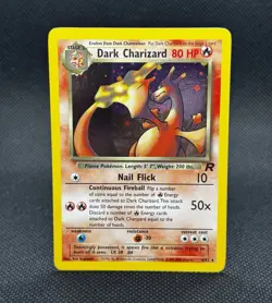 Pokemon TCG Dark Charizard 4/82 Holo Rare Card Team Rocket Swirl 🌀 - Image 2