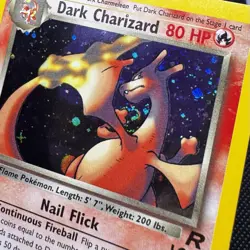 Pokemon TCG Dark Charizard 4/82 Holo Rare Card Team Rocket Swirl 🌀 - Image 3