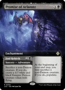 Promise of Aclazotz // Foul Rebirth (Extended Art) [The Lost Caverns of Ixalan - Image 1
