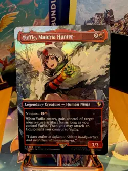 Yuffie, Materia Hunter (Borderless) (Chocobo Track Foil) MTG Final Fantasy NM - Image 1
