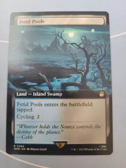 MTG Magic the Gathering Fetid Pools (494/1208) Doctor Who Island Swamp Rare LP - Image 1