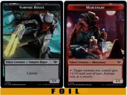 1x MTG - VAMPIRE ROGUE \ MERCENARY TOKEN - FOIL - Outlaws of Thunder Junction - Image 1