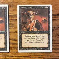 MTG: 2X Vintage Demonic Tutor NM/LP Revised ‘94 Magic The Gathering - Image 3