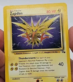 Zapdos 30/62 Non Holo Fossil Set Rare Pokemon WOTC Vintage - FREE SHIPPING - Image 4