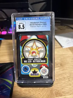 1998 Japanese SEALDASS series 3 Pokemon card STARYU Hitodeman CGC 8.5 Bandai 120 - Image 3