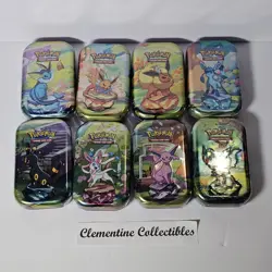 Pokemon Prismatic Evolutions Mini Tins Sealed Lot Of 8 FULL ART - Image 1